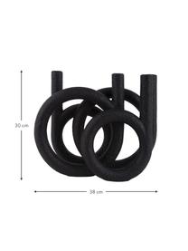 Grand bougeoir noir Ring, Plastique, Noir, larg. 38 x haut. 30 cm