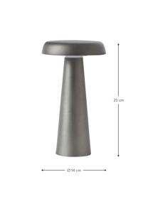 LED-Außentischlampe Arcello, Metall, eloxiert, Grau, Ø 14 x H 25 cm