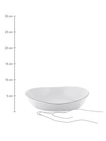 Handgemaakte schalen Salt van porselein, Ø 20 cm, 2 stuks, Porselein, Gebroken wit met zwarte rand, Ø 20 x H 4 cm