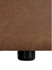 Modulaire hoekbank Lennon van gerecycled leer, Bekleding: gerecycled leer (70% leer, Frame: massief grenenhout, FSC-g, Poten: kunststof De poten bevind, Leer bruin, B 238 x D 180 cm, hoekdeel links