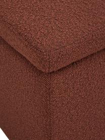 Pouf avec rangement tissu bouclé rouge rouille Winou, Tissu bouclé rouge rouille, larg. 50 x haut. 48 cm