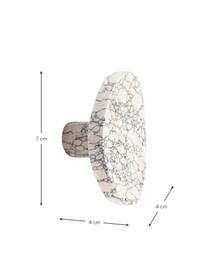 Nástěnný háček Crackle, Mramor, Bílá, mramorovaná, Š 7 cm, V 4 cm