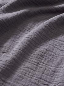 Funda nórdica muselina de algodón Odile, Gris oscuro, Cama 80 cm (135 x 200 cm)