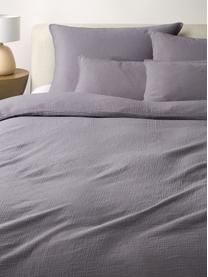 Funda nórdica muselina de algodón Odile, Gris oscuro, Cama 80 cm (135 x 200 cm)