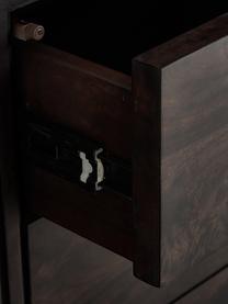 Fischgrät-Sideboard Luca mit Türen aus Massivholz, Korpus: Massives Mangoholz, Gestell: Metall, beschichtet, Mangoholz, Goldfarben, B 160 x H 70 cm