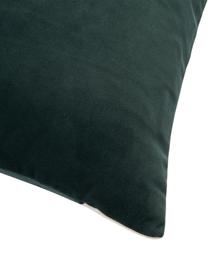 Poszewka na poduszkę z aksamitu Adea, 100% aksamit poliestrowy, Zielony, kremowobiały, S 45 x D 45 cm