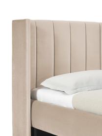 Jednolůžková sametová postel Dusk, Béžová, Š 90 cm, D 200 cm