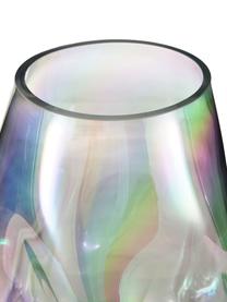 Jarrón artesanal Rainbow, Vidrio soplado artesanalmente, Multicolor, Ø 18 x Al 26 cm