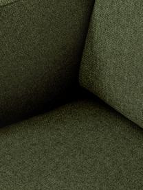 Chaise longue con piedini in metallo Fluente, Rivestimento: 100% poliestere Con 40.00, Struttura: legno di pino massiccio, Piedini: metallo verniciato a polv, Tessuto verde scuro, Larg. 202 x Prof. 85 cm, schienale a sinistra