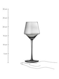 Bicchiere vino Yvette 4 pz, Vetro, Grigio, Ø 9 x H 23 cm. 300 ml