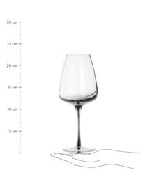 Bicchiere vino in vetro soffiato con sfumatura Smoke 4 pz, Vetro soffiato e pareti spesse, Trasparente, grigio fumo, Ø 9 x Alt. 21 cm, 250 ml