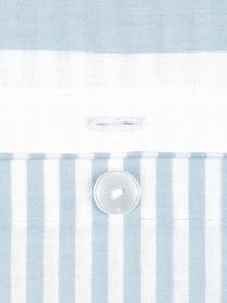 Funda de almohada de algodón Lorena, 45 x 110 cm, Azul claro, blanco crema, An 45 x L 110 cm