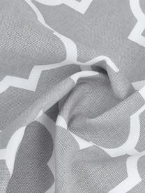 Kussenhoes Lana in grijs met grafisch patroon, 100% katoen, Grijs, wit, B 45 x L 45 cm
