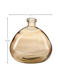 Flaschenvase Dina, Recyceltes Glas, GRS-zertifiziert, Bernsteinfarben, Ø 20 x H 23 cm