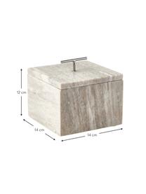 Marmeren sieradendoos Terri, Beige, gemarmerd, B 14 x H 12 cm