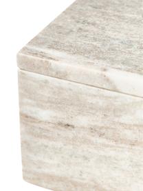 Marmeren sieradendoos Terri, Beige, gemarmerd, B 14 x H 12 cm
