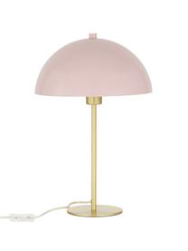 Stolní lampa Matilda, Světle růžová, mosazná, Ø 29 cm, V 45 cm