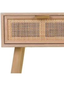 Consola de madera Cayetana, Estructura: tablero de fibras de dens, Patas: madera de bambú pintada, Beige, An 80 x Al 79 cm