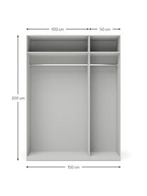 Modulární skříň s otočnými dveřmi Charlotte, šířka 150 cm, více variant, Šedá, Interiér Basic, Š 150 x V 200 cm
