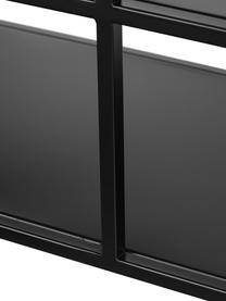 Kovový regál Sheldon, Kov s práškovým nástřikem, Matná černá, Š 120 cm, V 74 cm