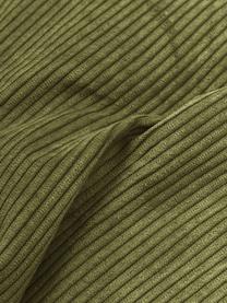Cuscino arredo in velluto a coste verde Lennon, Rivestimento: velluto a coste (92% poli, Verde, Larg. 60 x Lung. 60 cm