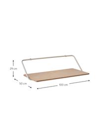 Biurko ścienne z drewna Penny, Blat: sklejka, fornir z drewna , Drewno naturalne, biały, S 100 x G 50 cm