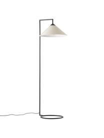 Lampada da lettura Iris, Paralume: lino (100 % poliestere), Base della lampada: metallo cromato, Beige, nero, Ø 45 x Alt. 160 cm