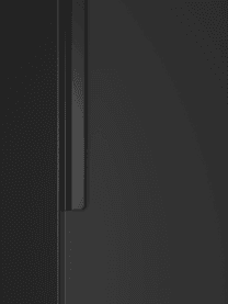 Modulaire draaideurkast Leon in zwart, 50 cm breed, diverse varianten, Frame: met melamine beklede spaa, Zwart, Basis interieur, hoogte 200 cm