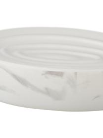 Portasapone Daro, Ceramica, Bianco marmorizzato, Larg. 13 x Alt. 3 cm