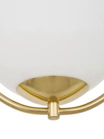 Kleine Pendelleuchte Avalon aus Opalglas, Lampenschirm: Glas, Baldachin: Metall, lackiert, Weiß, Goldfarben, Ø 23 x H 51 cm