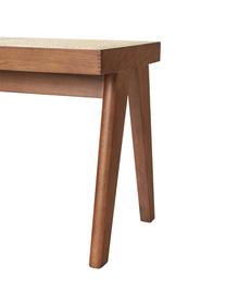 Sitzbank Sissi mit Wiener Geflecht, Gestell: Massives Eichenholz, Sitzfläche: Rattan, Dunkles Holz, B 110 x H 48 cm