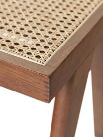 Banco con tejido vienés Sissi, Estructura: madera de roble maciza, Asiento: ratán, Marrón, An 110 x Al 48 cm