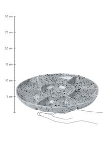 Plat de service artisanal gris Ditte, Grès cérame, Gris, chiné, Ø 26 x haut. 4 cm