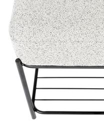 Taburete tapizado en tejido bouclé con estante Milou, Tapizado: 100% poliéster Alta resis, Estructura: tablero de fibra de densi, Bouclé gris claro, An 50 x Al 45 cm