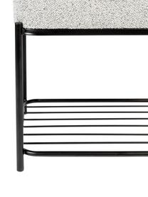 Taburete tapizado en tejido bouclé con estante Milou, Tapizado: 100% poliéster Alta resis, Estructura: tablero de fibra de densi, Bouclé gris claro, An 50 x Al 45 cm