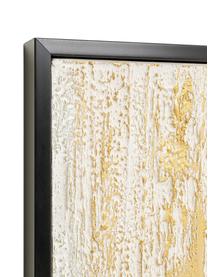 Cuadro en lienzo pintado a mano Abstract, Blanco, dorado, An 80 x Al 120 cm