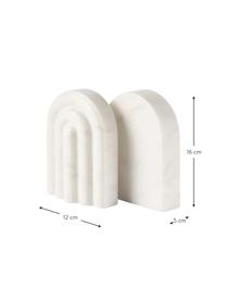 Mramorové knižní zarážky Malie, 2 ks, Mramor, Bílá, mramorovaná, Š 12 cm, V 16 cm