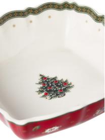 Porseleinen schaal Delight met kerstdecor, Premium porselein, Wit, groen, rood, patroon, B 16 x H 5 cm