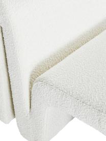 Fauteuil lounge en tissu bouclé blanc Odette, Tissu bouclé blanc, larg. 70 x prof. 76 cm
