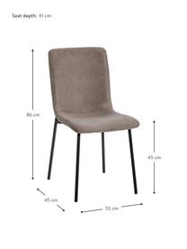 Krzesło tapicerowane Sofia, Tapicerka: poliester, Nogi: metal lakierowany, Brązowy, S 55 x G 45 cm