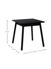 Dřevěný dětský stůl Kinna Mini, Borovicové dřevo, MDF deska (dřevovláknitá deska střední hustoty), Černá, Š 50 cm, V 50 cm