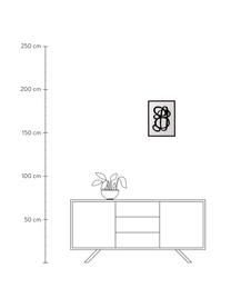 Ingelijste digitale print Doris, Lijst: grenenhout, Afbeelding: digitale afdruk op papier, Zwart, B 32 x H 42 cm