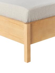 Łóżko z drewna z plecionką wiedeńską Jones, Stelaż: sklejka z fornirem z drew, Nogi: lite drewno jesionowe, Drewno jesionowe, S 140 x  D 200 cm