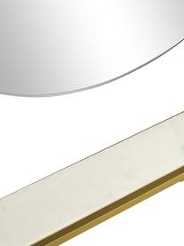 Ovale wandspiegel Verena met plank van marmer, Frame: metaal plank, Goud, B 60 x H 90 cm