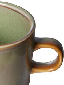 Tasses avec sous-tasses Chef, 4 pièces, Porcelaine, Tons verts, tons beiges, Ø 8 x haut. 7 cm, 220 ml