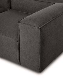 Canapé lounge modulable Lennon, Tissu anthracite, larg. 418 x prof. 68 cm, méridienne à gauche