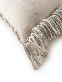 Cuscino etnico imbottito per interno-esterno in PET riciclato Morty, 100% poliestere (PET riciclato), Grigio, bianco latteo, Larg. 30 x Lung. 50 cm