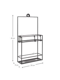 Scaffale doccia Cubiko, Metallo rivestito, Nero, Larg. 11 x Alt. 61 cm