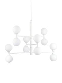 Grande suspension à globes en verre Grover, Blanc, Ø 70 x haut. 56 cm