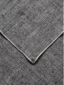 Chemin de table en lin à motif chevrons Audra, 100 % pur lin, Noir, gris, larg. 46 x long. 147 cm
